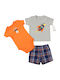 Carter's Baby Bodysuit Set Short-Sleeved with Shorts Orange 3pcs