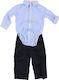 Carter's Baby Bodysuit Set Long-Sleeved with Pants Light Blue