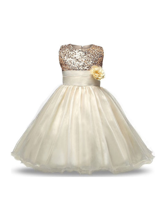 Children's Dress Sleeveless Gold