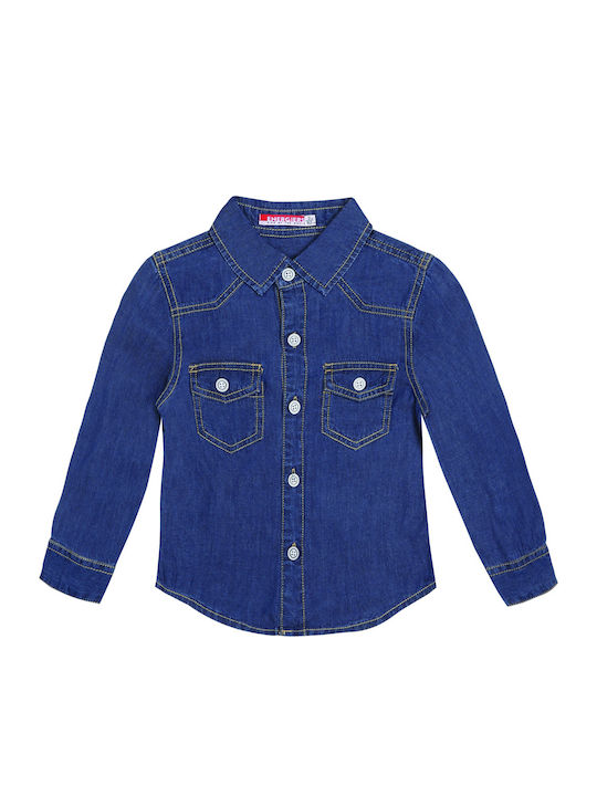 Energiers Kids Checked Shirt Blue