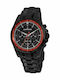 Jacques Lemans Liverpool Ανδρικό Ρολόι 44mm Χρονογράφος Μπαταρίας με Μαύρο Μεταλλικό Μπρασελέ