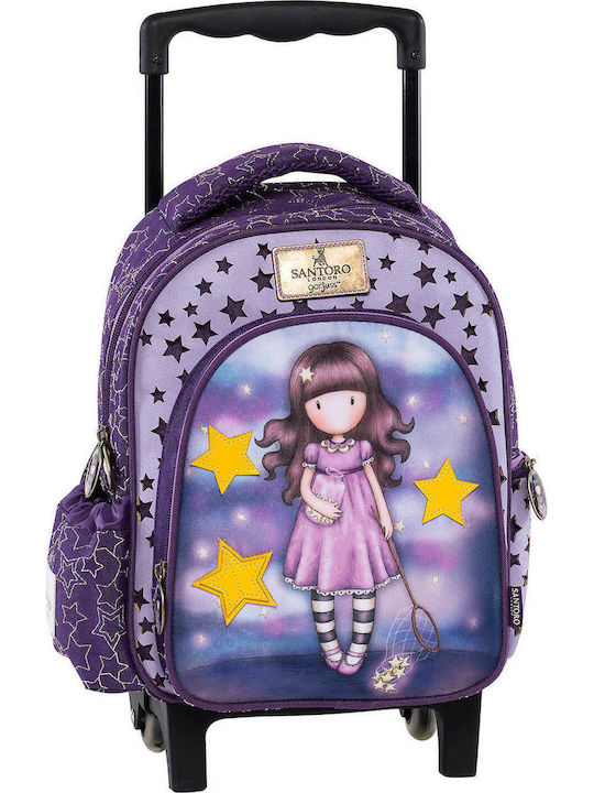Santoro Gorjuss Catch a Falling Star School Bag Trolley Kindergarten Purple with Water Bottle Holder