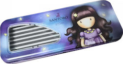 Santoro Metal Pencil Case Catch a Falling Star with 1 Compartment Purple