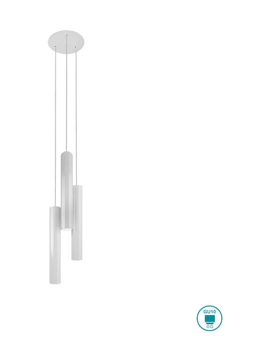 Nowodvorski Poly Hängelampe Dreilicht für Fassung GU10 Weiß