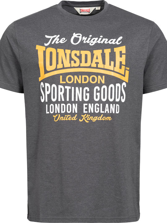 Lonsdale Usborne Ανδρικό T-shirt Anthracite με Λογότυπο
