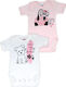 Minerva Cute 30698 Baby Bodysuit Underwear Set Short-Sleeved Pink