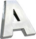 Auto Gs Adhesive Letter for Car 3D "A" in Silver Colour