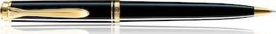 Pelikan Souveran K600 Ballpoint Black με Μπλε Μελάνι