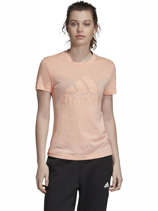 Adidas Badge Of Sport Γυναικείο Αθλητικό T-shirt Ροζ