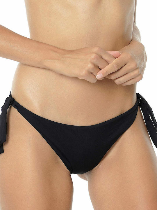 Erka Mare Bikini Slip με Κορδονάκια Μαύρο