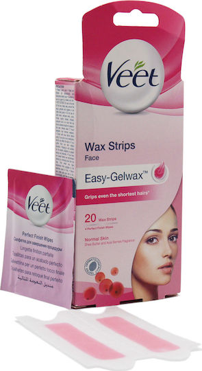 Veet Easy-Gel Ленти за Обезкосмяване за Лице 20бр