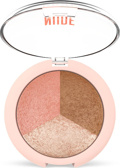 Golden Rose Nude Look Baked Trio Makeup Palette for the Face 19.5gr