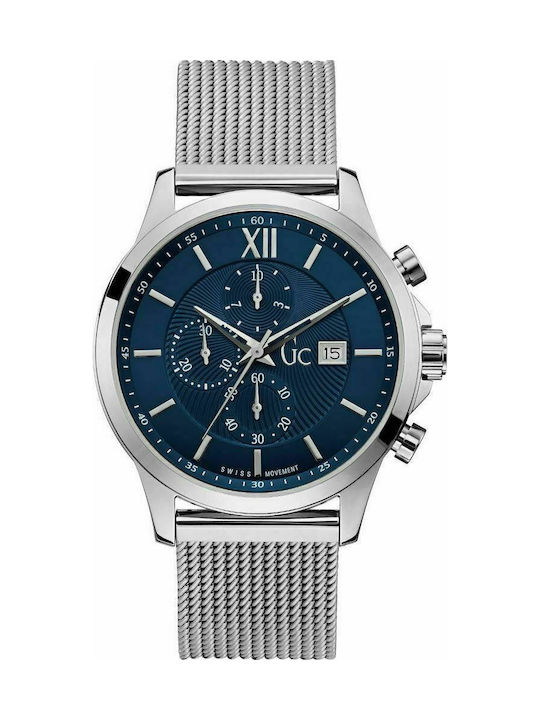GC Watches Collection Uhr Chronograph Batterie mit Silber Metallarmband