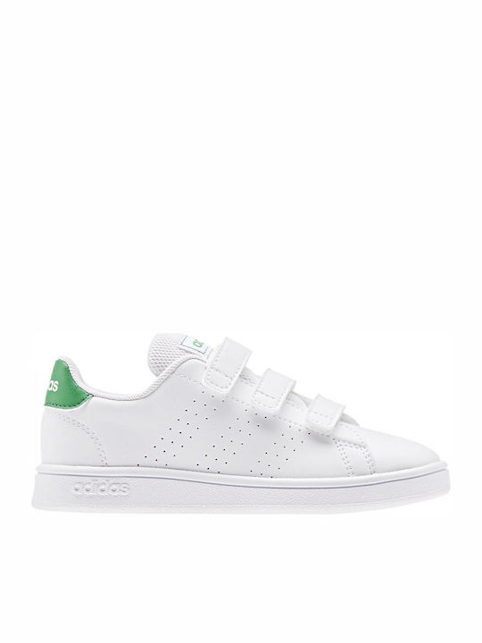 Adidas Παιδικά Sneakers Advantage C με Σκρατς Cloud White / Green / Grey Two