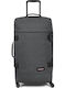 Eastpak Trans4 M Large Fabric Gray Travel Suitcase with 4 Wheels Height 70cm