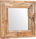 vidaXL Wall Mirror with Brown Wooden Frame 60x60cm 1pcs