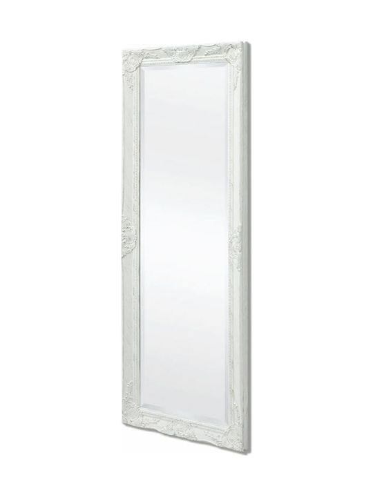 vidaXL Καθρέπτης Τοίχου Ολόσωμος με Λευκό Ξύλινο Πλαίσιο 140x50cm