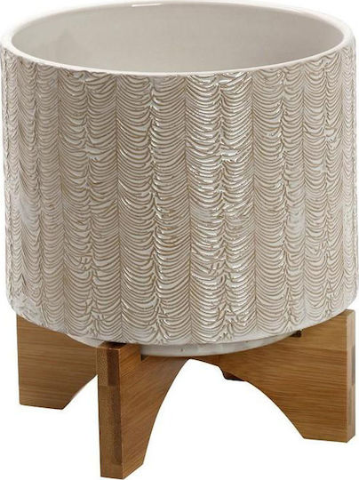 Espiel Wooden Beige Vase 21x17cm