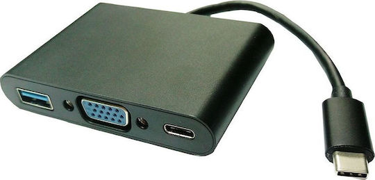 Value Convertor USB-C masculin în USB-A / USB-C / VGA feminin 1buc 12.99.3201