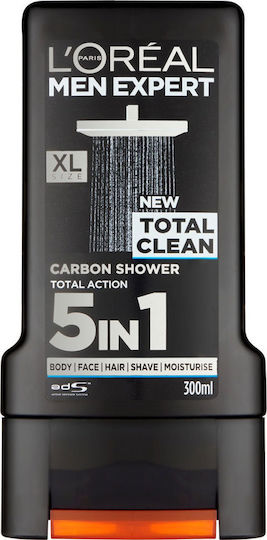 L'Oreal Paris Men Expert Total Clean Gel Bubble Bath for Men with Carbon for Oiliness 300ml