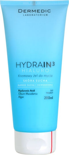 Dermedic Hydrain3 Gel Καθαρισμού Προσώπου με Ενυδατική δράση 200ml