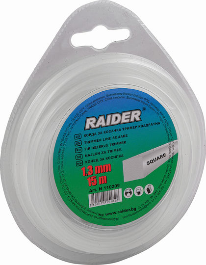 Raider Square Line 1.3mm x 15m Square Brush Cutter Trimmer Line 1.3mm 15m 110209
