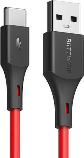 BlitzWolf Regular USB 2.0 to micro USB Cable Κόκκινο 1.8m (BW-MC14RED)