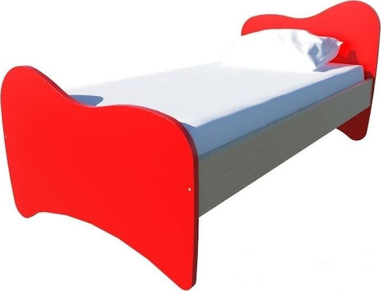 Kimie Pat pentru Copii Clasic Semi Dublu Roșu pentru Saltea 110x190cm