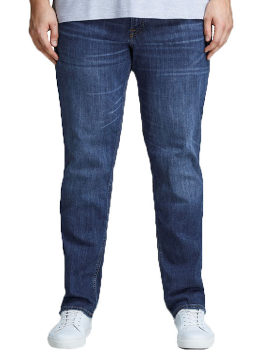 Ανδρικό Παντελόνι Τζιν Ελαστικό με Slim Straight Εφαρμογή Denim Blue