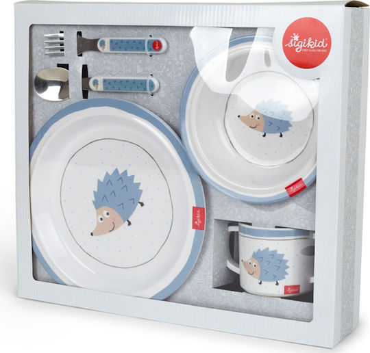 Sigikid Set de hrănire din Melamină Albastru 5buc