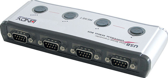 Lindy 42858 Μετατροπέας USB-B female σε Serial male Ασημί