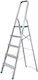 Total Aluminiumleiter Leiter Aluminium mit 4+1 Stufen 260cm