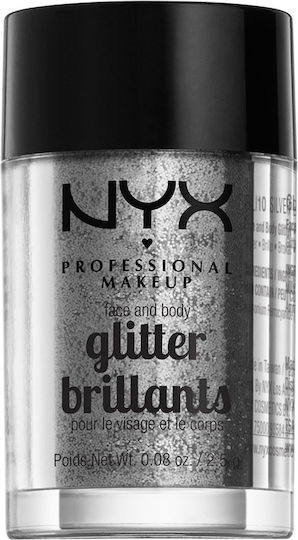 NYX Professional Makeup Face & Body Glitter 10 Silver 2.5gr