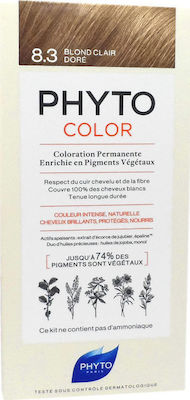 Phyto Phytocolor Set Hair Dye no Ammonia 8.3 Blond Light Gold 50ml