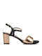 Envie Shoes Women's Sandals with Chunky Medium Heel In Gold Colour