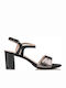 Envie Shoes Damen Sandalen mit Chunky mittlerem Absatz in Silber Farbe