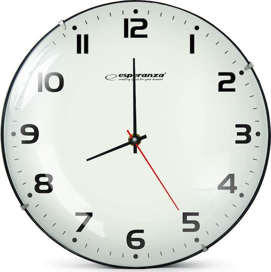 Esperanza San Francisco Silent Wall Clock Glass White Ø30cm