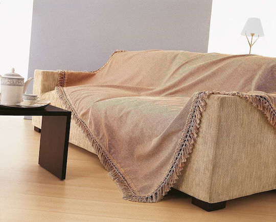 Guy Laroche Cocoon Ruby Three-Seater Sofa Throw Chenille 218x300cm Brown