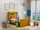 Tracktor Kinderbett Kinderbetten Einzeln Gelb für Matratze 90x190cm