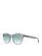 Emilio Pucci Women's Sunglasses with Multicolour Horn-Rimmed Frame and Light Blue Gradient Lens