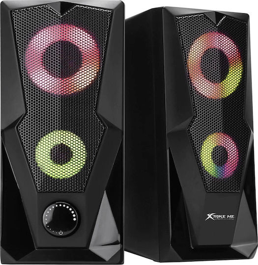 Xtrike Me SK-501 Компютърни тонколони 2.0 с RGB осветление и мощност 6W в Черен цвят
