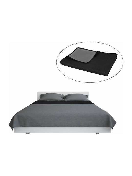 vidaXL Coverlet Single from Polyester Grey Blac...