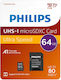 Philips Microsdxc 64gb Class 10 U1 Uhsi microSDXC 64GB U1 UHS-I με αντάπτορα