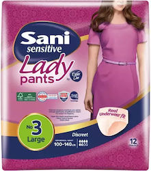 Sani Sensitive Lady Discreet Incontinence Underwear Large Beige 12 Units Sani Sensitive Lady Discreet Incontinence Underwear Large Beige 12 Units