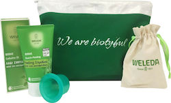 Weleda Birch Skin Care Set for Moisturizing with Body Scrub , Body Oil & Toiletry Bag