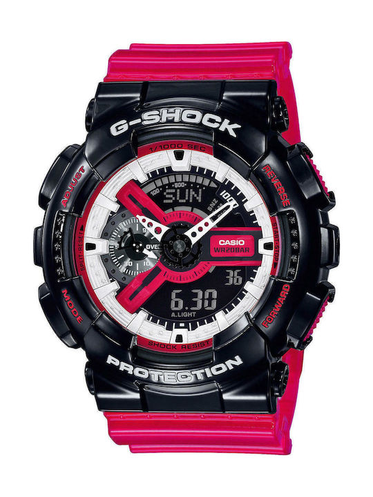 Casio G-Shock Analog/Digital Men's Watch 51mm Chronograph Battery with Red Rubber Strap