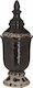 Inart Vază Decorativă Sticlă Negru 13x13x35cm 1buc