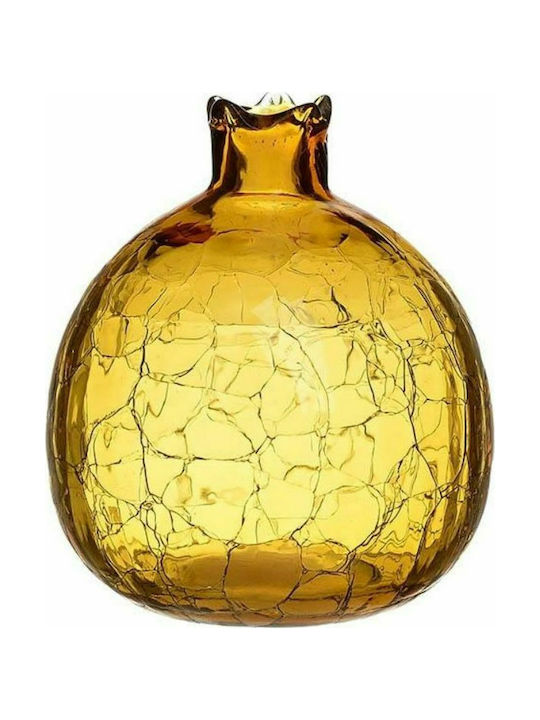 Inart Tischplatte Glücksbringer Granatapfel Gold aus Glas 9x9cm 1Stück