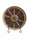 Inart Platou Decorativ Rotundă Sticlă Roz 1buc 30x30x4buc