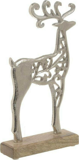 Inart Christmas Wooden Figure Reindeer Silver 30x30x5cm